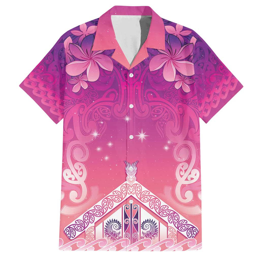 New Zealand Matariki Family Matching Off Shoulder Maxi Dress and Hawaiian Shirt Maori Marae Purple Galaxy
