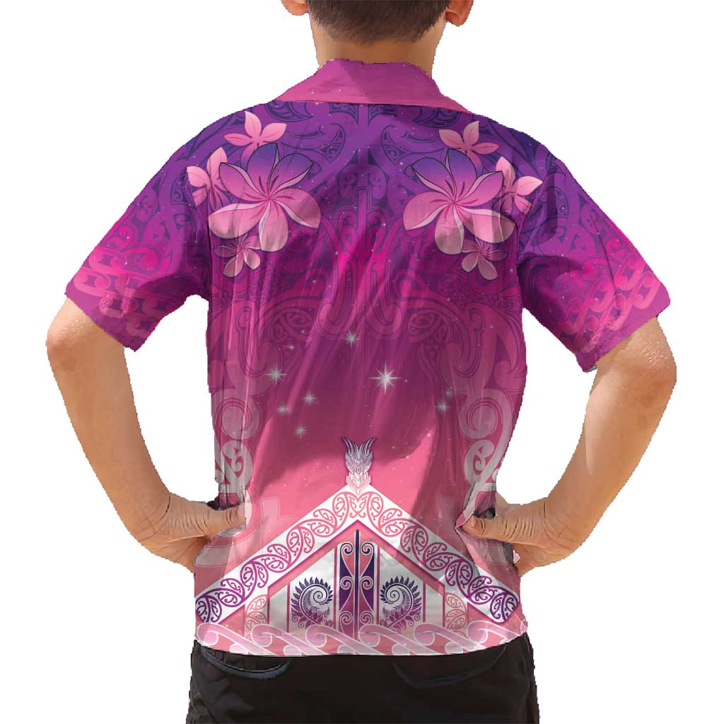 New Zealand Matariki Family Matching Summer Maxi Dress and Hawaiian Shirt Maori Marae Purple Galaxy LT05 - Polynesian Pride