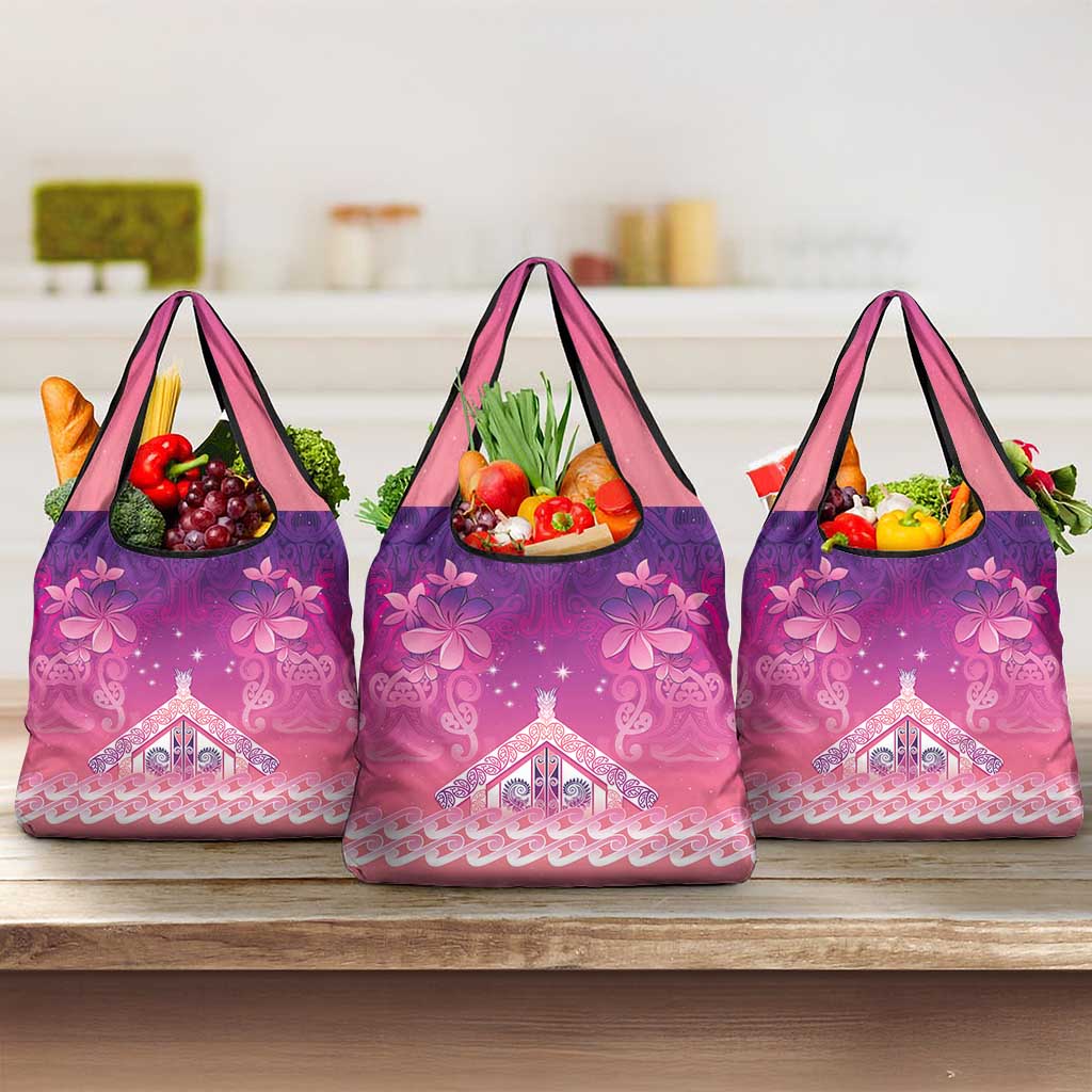 New Zealand Matariki Grocery Bag Maori Marae Purple Galaxy