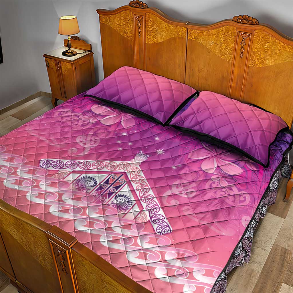 New Zealand Matariki Quilt Bed Set Maori Marae Purple Galaxy LT05 - Polynesian Pride