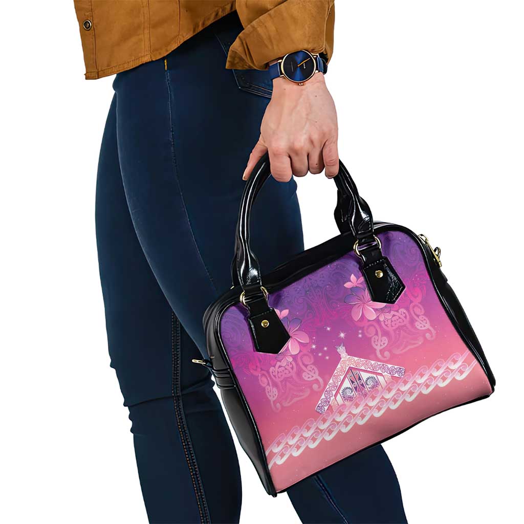 New Zealand Matariki Shoulder Handbag Maori Marae Purple Galaxy LT05 - Polynesian Pride