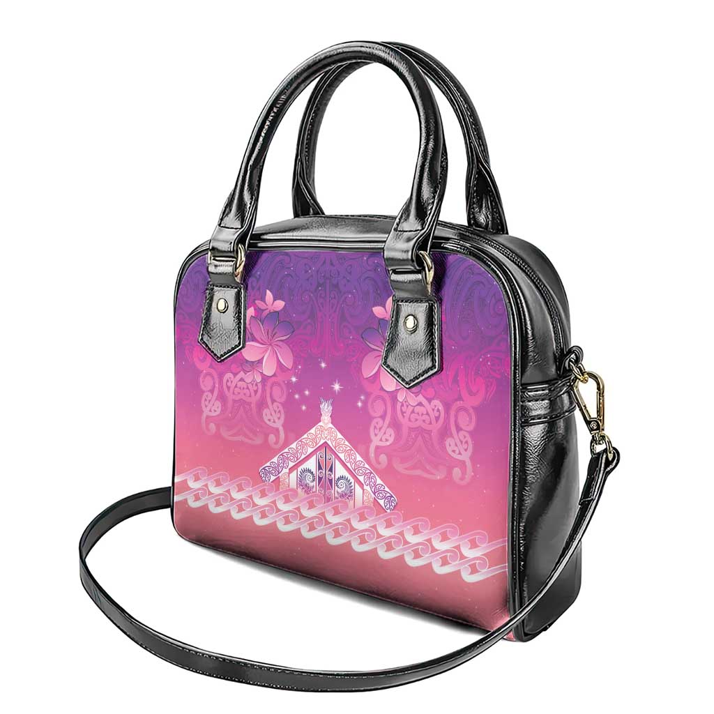 New Zealand Matariki Shoulder Handbag Maori Marae Purple Galaxy LT05 - Polynesian Pride