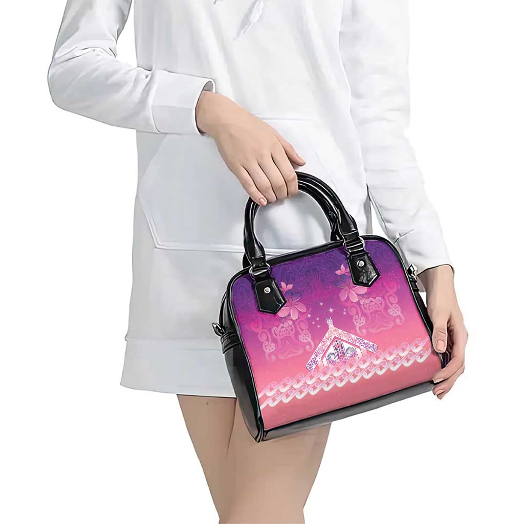 New Zealand Matariki Shoulder Handbag Maori Marae Purple Galaxy LT05 - Polynesian Pride
