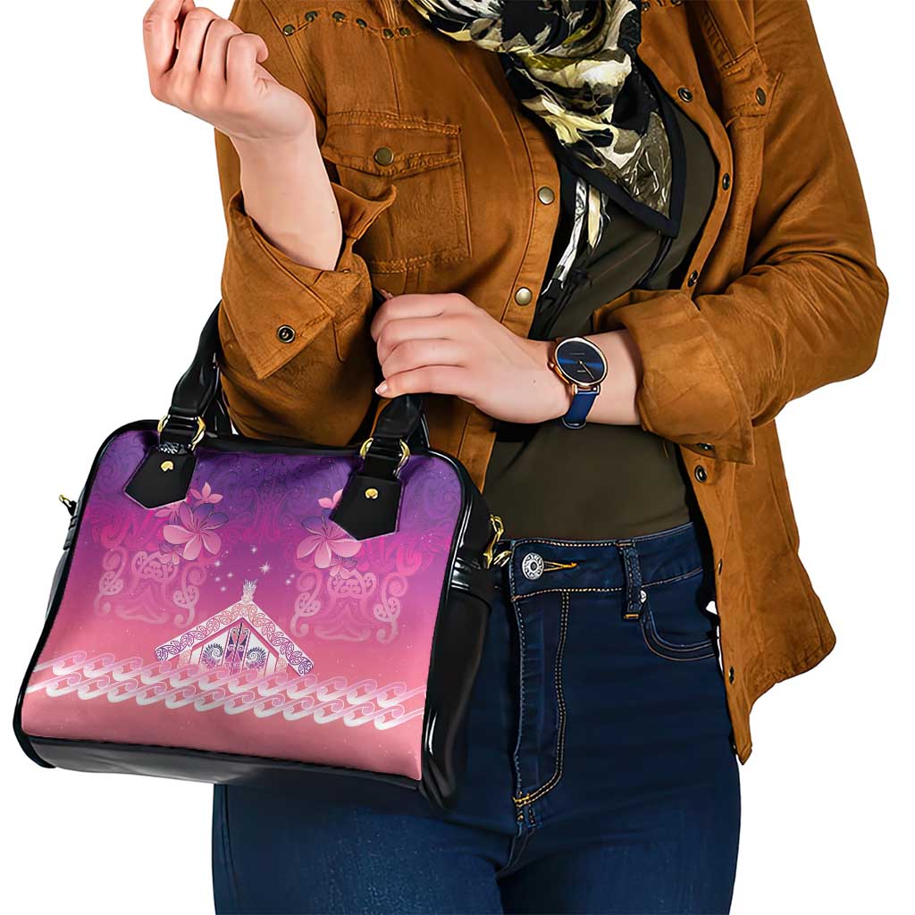 New Zealand Matariki Shoulder Handbag Maori Marae Purple Galaxy LT05 - Polynesian Pride