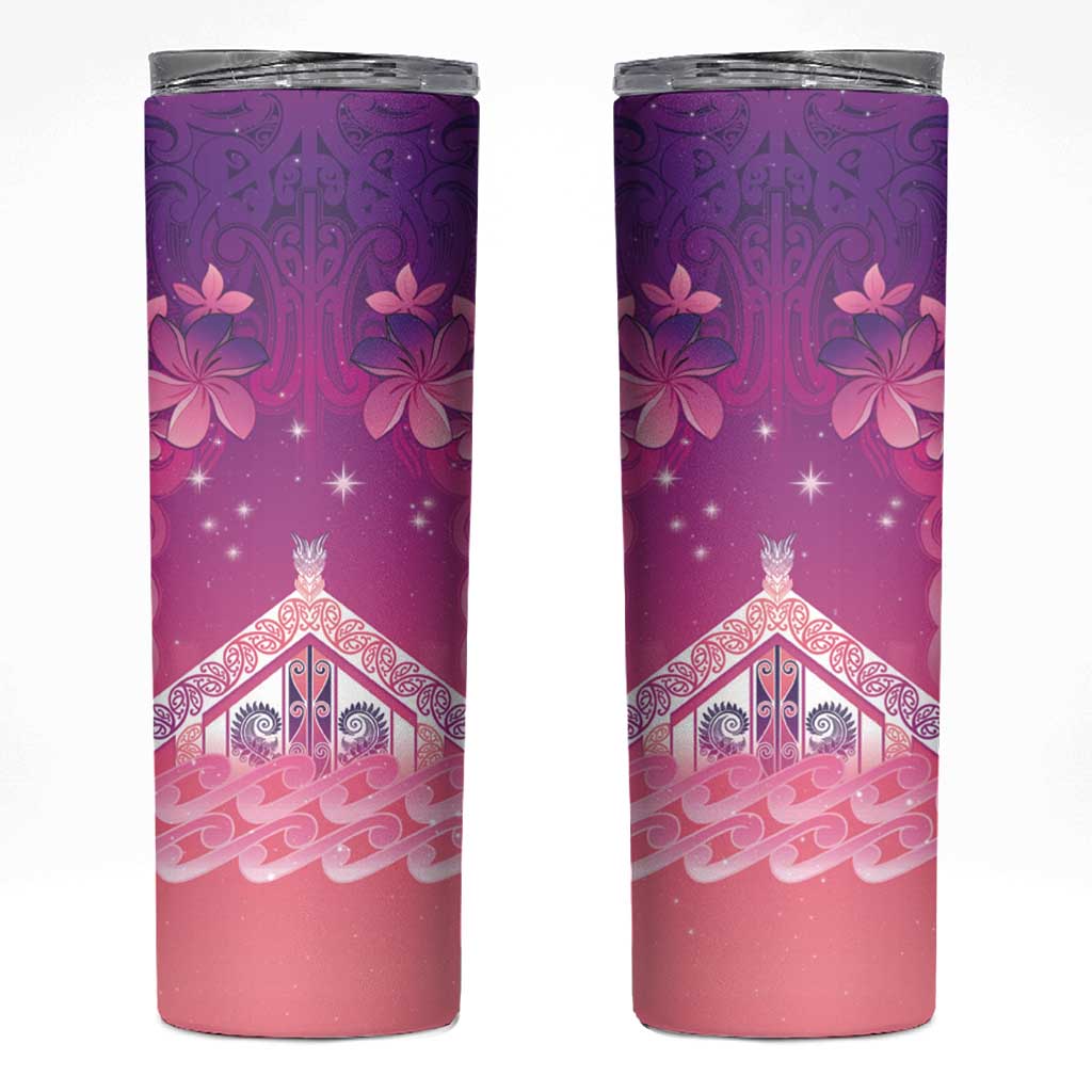 New Zealand Matariki Skinny Tumbler Maori Marae Purple Galaxy LT05 Purple - Polynesian Pride