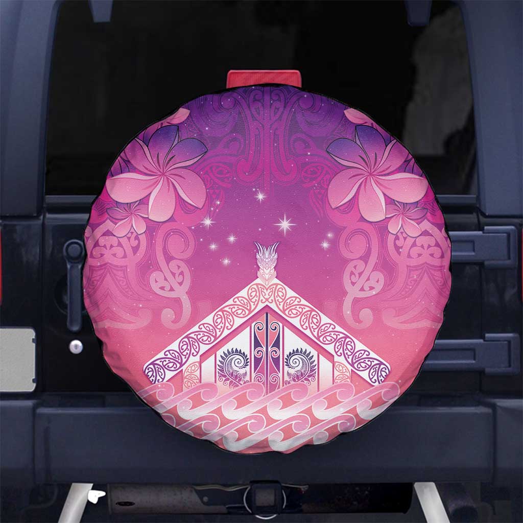 New Zealand Matariki Spare Tire Cover Maori Marae Purple Galaxy LT05 No hole Purple - Polynesian Pride