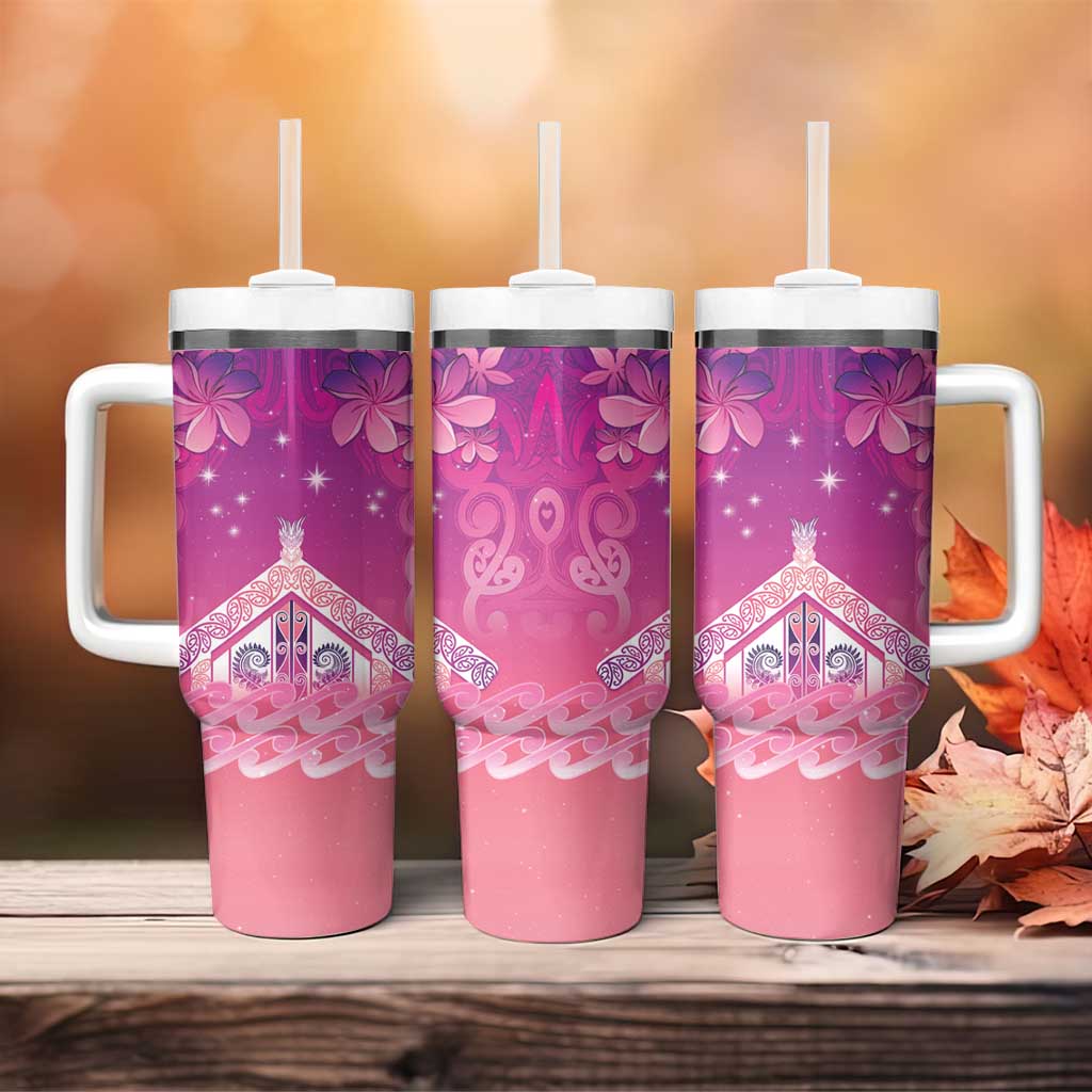 New Zealand Matariki Tumbler With Handle Maori Marae Purple Galaxy