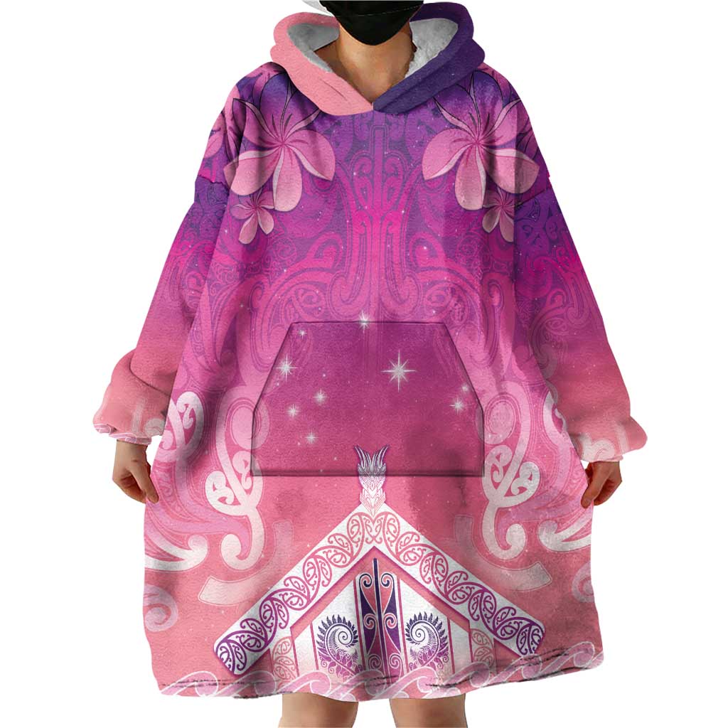 New Zealand Matariki Wearable Blanket Hoodie Maori Marae Purple Galaxy LT05 - Polynesian Pride