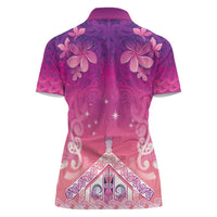 New Zealand Matariki Women Polo Shirt Maori Marae Purple Galaxy LT05 - Polynesian Pride