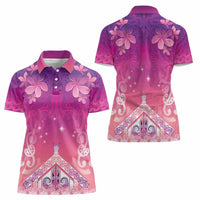 New Zealand Matariki Women Polo Shirt Maori Marae Purple Galaxy LT05 - Polynesian Pride