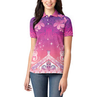 New Zealand Matariki Women Polo Shirt Maori Marae Purple Galaxy LT05 - Polynesian Pride