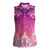 New Zealand Matariki Women Sleeveless Polo Shirt Maori Marae Purple Galaxy