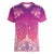 New Zealand Matariki Women V-Neck T-Shirt Maori Marae Purple Galaxy