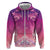 New Zealand Matariki Zip Hoodie Maori Marae Purple Galaxy