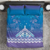 New Zealand Matariki Bedding Set Maori Marae Cyan Galaxy