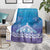 New Zealand Matariki Blanket Maori Marae Cyan Galaxy