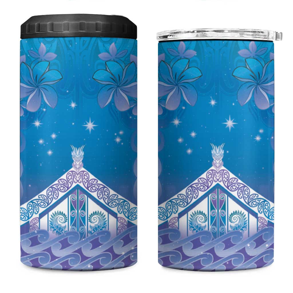 New Zealand Matariki 4 in 1 Can Cooler Tumbler Maori Marae Cyan Galaxy LT05 One Size: 16 oz Cyan - Polynesian Pride
