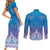 New Zealand Matariki Couples Matching Short Sleeve Bodycon Dress and Long Sleeve Button Shirt Maori Marae Cyan Galaxy