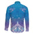 New Zealand Matariki Family Matching Off The Shoulder Long Sleeve Dress and Hawaiian Shirt Maori Marae Cyan Galaxy