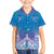 New Zealand Matariki Family Matching Off The Shoulder Long Sleeve Dress and Hawaiian Shirt Maori Marae Cyan Galaxy