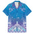 New Zealand Matariki Family Matching Off Shoulder Maxi Dress and Hawaiian Shirt Maori Marae Cyan Galaxy