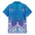 New Zealand Matariki Family Matching Off Shoulder Maxi Dress and Hawaiian Shirt Maori Marae Cyan Galaxy