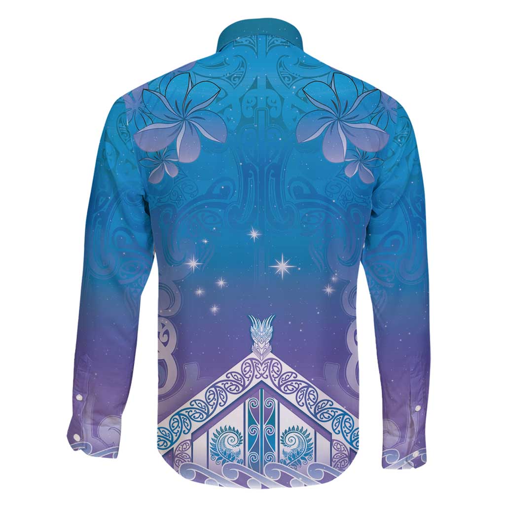 New Zealand Matariki Family Matching Off Shoulder Short Dress and Hawaiian Shirt Maori Marae Cyan Galaxy