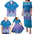 New Zealand Matariki Family Matching Puletasi and Hawaiian Shirt Maori Marae Cyan Galaxy