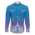 New Zealand Matariki Family Matching Puletasi and Hawaiian Shirt Maori Marae Cyan Galaxy