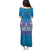 New Zealand Matariki Family Matching Puletasi and Hawaiian Shirt Maori Marae Cyan Galaxy
