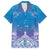 New Zealand Matariki Family Matching Short Sleeve Bodycon Dress and Hawaiian Shirt Maori Marae Cyan Galaxy