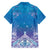 New Zealand Matariki Family Matching Short Sleeve Bodycon Dress and Hawaiian Shirt Maori Marae Cyan Galaxy