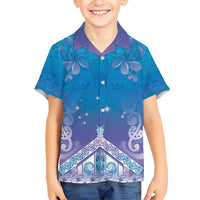 New Zealand Matariki Hawaiian Shirt Maori Marae Cyan Galaxy