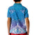 New Zealand Matariki Kid Polo Shirt Maori Marae Cyan Galaxy