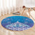 New Zealand Matariki Round Carpet Maori Marae Cyan Galaxy