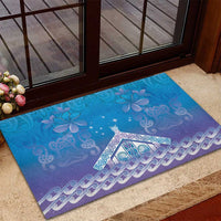 New Zealand Matariki Rubber Doormat Maori Marae Cyan Galaxy LT05 - Polynesian Pride