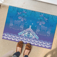 New Zealand Matariki Rubber Doormat Maori Marae Cyan Galaxy LT05 - Polynesian Pride