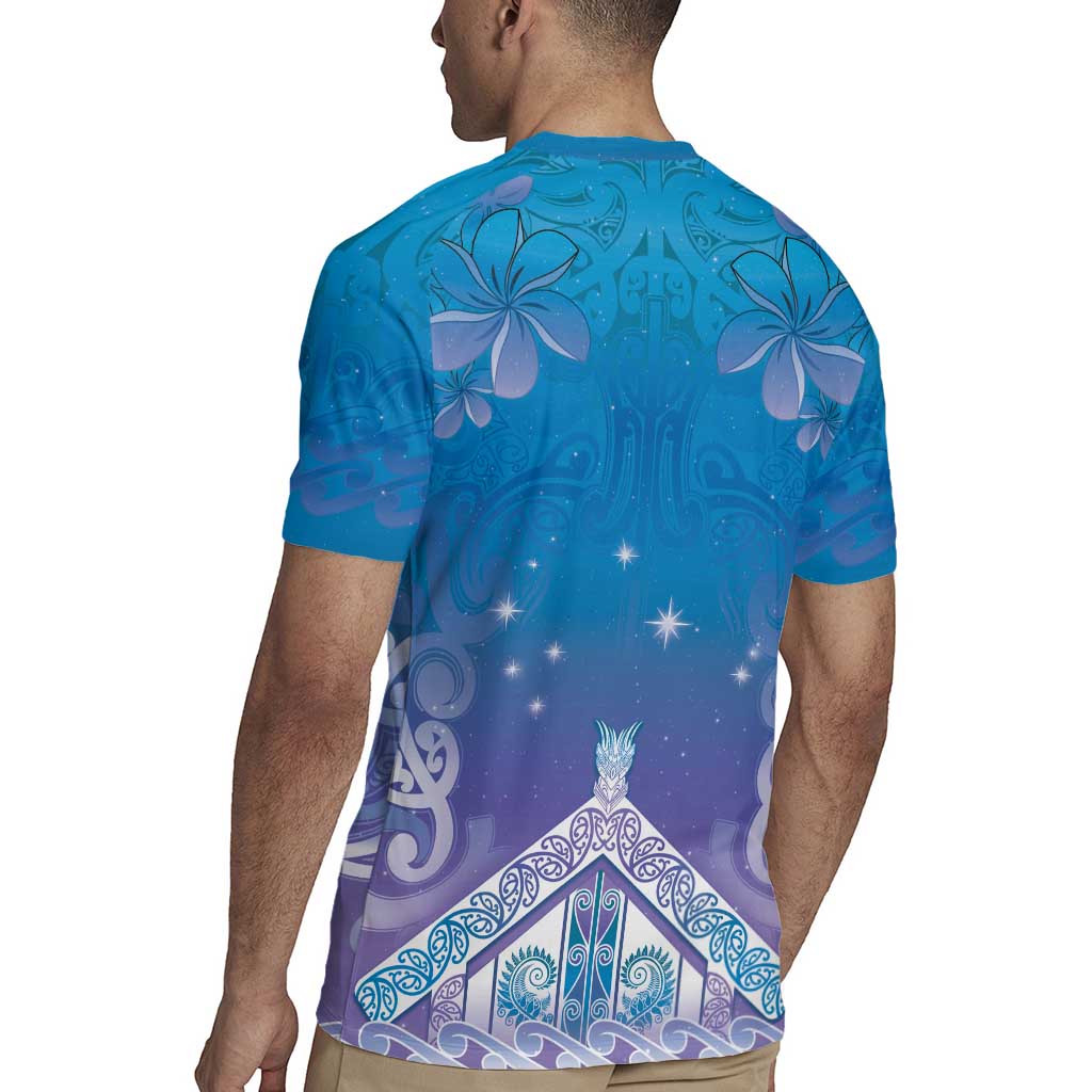 New Zealand Matariki Rugby Jersey Maori Marae Cyan Galaxy
