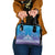 New Zealand Matariki Shoulder Handbag Maori Marae Cyan Galaxy