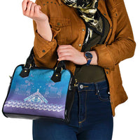 New Zealand Matariki Shoulder Handbag Maori Marae Cyan Galaxy