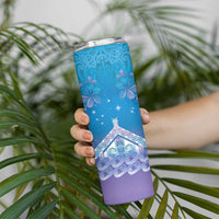 New Zealand Matariki Skinny Tumbler Maori Marae Cyan Galaxy LT05 - Polynesian Pride