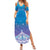 New Zealand Matariki Summer Maxi Dress Maori Marae Cyan Galaxy