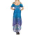 New Zealand Matariki Summer Maxi Dress Maori Marae Cyan Galaxy