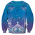 New Zealand Matariki Sweatshirt Maori Marae Cyan Galaxy