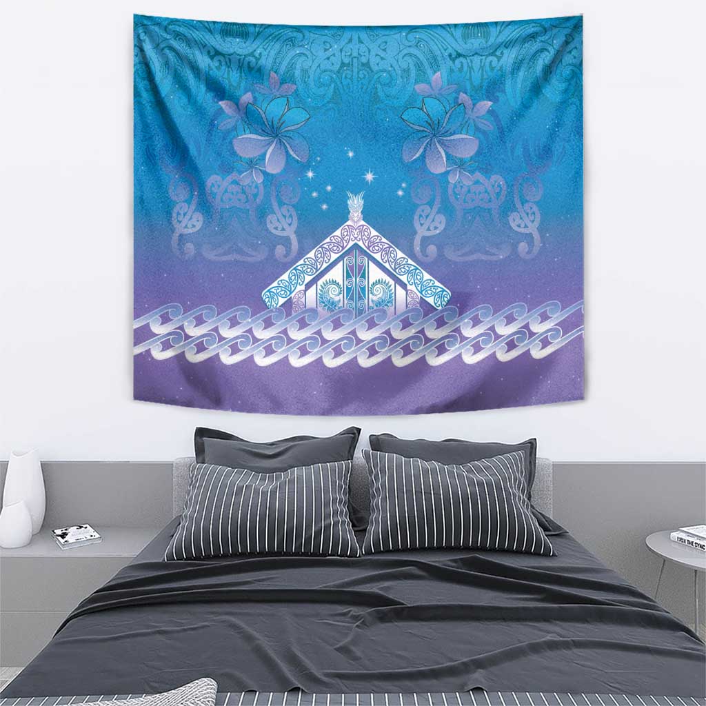 New Zealand Matariki Tapestry Maori Marae Cyan Galaxy LT05 - Polynesian Pride