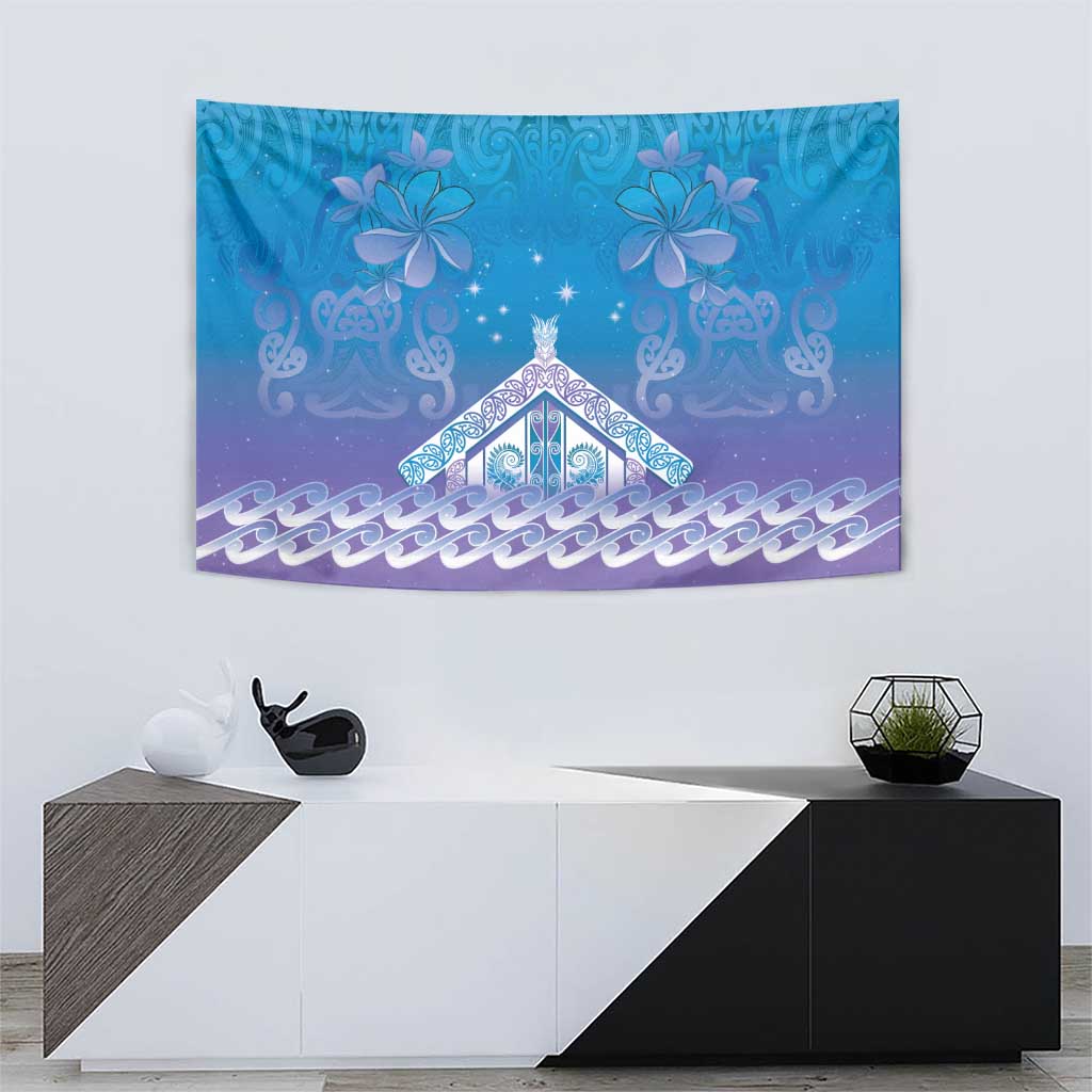 New Zealand Matariki Tapestry Maori Marae Cyan Galaxy LT05 - Polynesian Pride