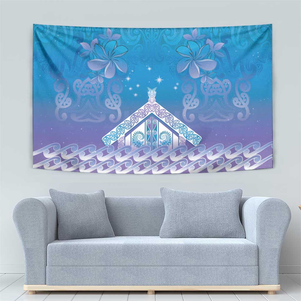 New Zealand Matariki Tapestry Maori Marae Cyan Galaxy LT05 - Polynesian Pride