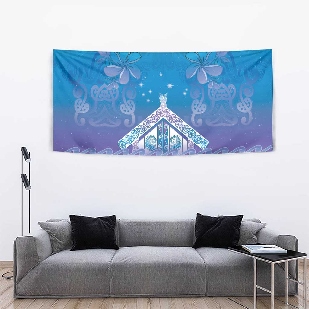 New Zealand Matariki Tapestry Maori Marae Cyan Galaxy LT05 - Polynesian Pride