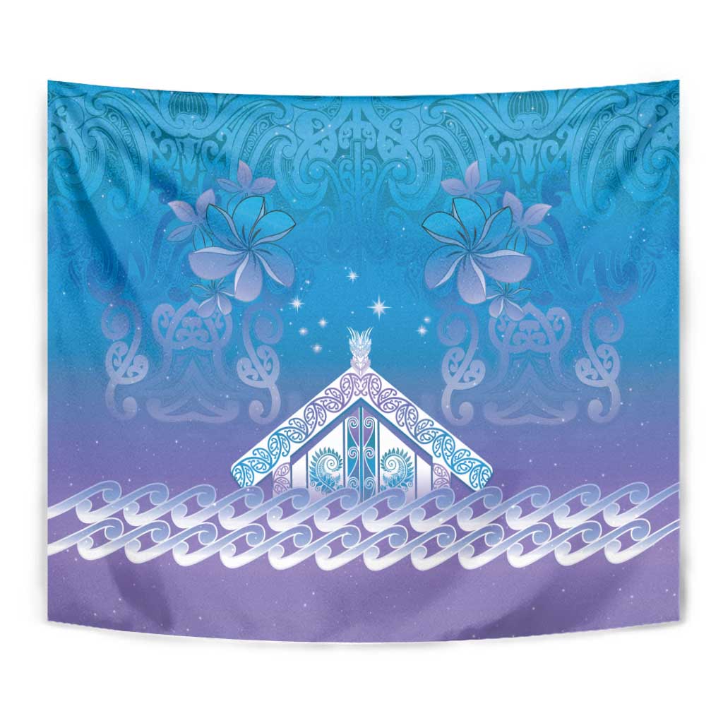 New Zealand Matariki Tapestry Maori Marae Cyan Galaxy LT05 - Polynesian Pride