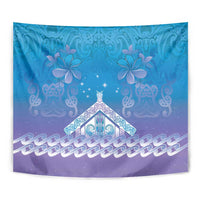New Zealand Matariki Tapestry Maori Marae Cyan Galaxy LT05 - Polynesian Pride